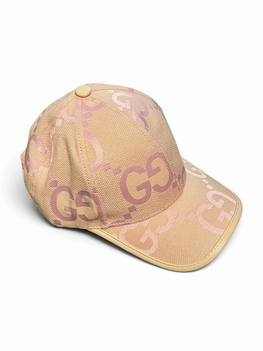 Gucci Jumbo GG Canvas Baseball Hat in Pink & Tan
